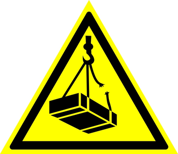 W06 опасно! возможно падение груза (пленка, 500х500 мм) - Охрана труда на строительных площадках - Знаки безопасности - магазин "Охрана труда и Техника безопасности"